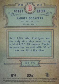 2020 Topps Gypsy Queen #96 Xander Bogaerts Back