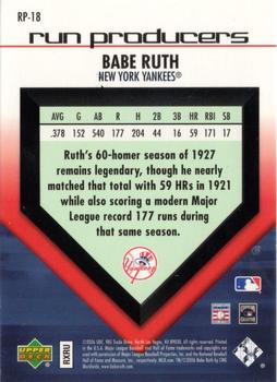 2006 Upper Deck - Run Producers #RP-18 Babe Ruth Back