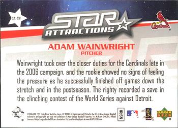 2006 Upper Deck - Star Attractions #SA-AW Adam Wainwright Back