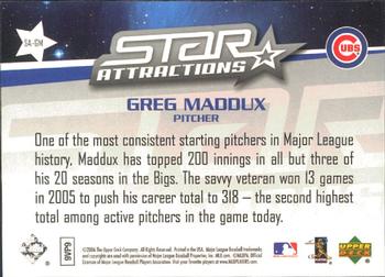 2006 Upper Deck - Star Attractions #SA-GM Greg Maddux Back