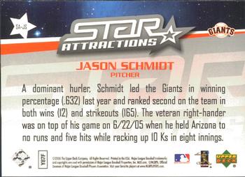 2006 Upper Deck - Star Attractions #SA-JS Jason Schmidt Back