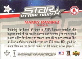 2006 Upper Deck - Star Attractions #SA-MR Manny Ramirez Back