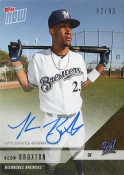 2018 Topps Now Road to Opening Day Milwaukee Brewers - Autographs #OD-338A Keon Broxton Front