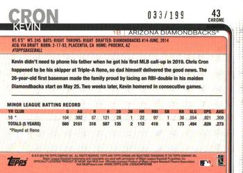 2019 Topps Chrome Update - X-Fractor #43 Kevin Cron Back