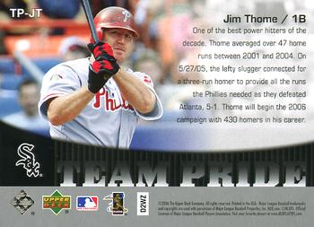 2006 Upper Deck - Team Pride #TP-JT Jim Thome Back