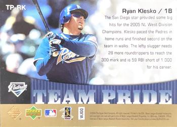 2006 Upper Deck - Team Pride Gold #TP-RK Ryan Klesko Back