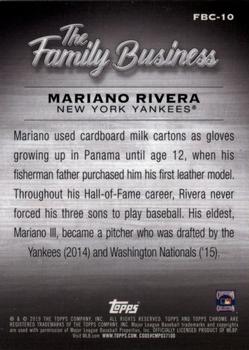 2019 Topps Chrome Update - The Family Business #FBC-10 Mariano Rivera Back