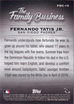 2019 Topps Chrome Update - The Family Business #FBC-15 Fernando Tatis Jr. Back