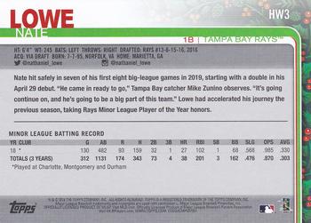 2019 Topps Holiday #HW3 Nate Lowe Back