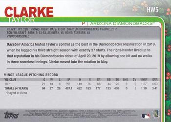 2019 Topps Holiday #HW5 Taylor Clarke Back