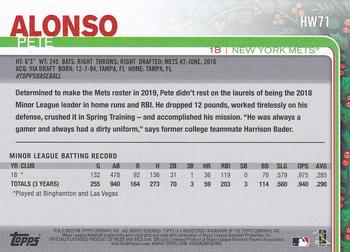 2019 Topps Holiday #HW71 Pete Alonso Back