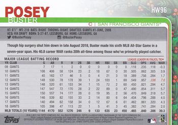 2019 Topps Holiday #HW96 Buster Posey Back
