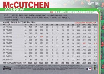 2019 Topps Holiday #HW106 Andrew McCutchen Back
