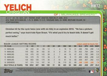 2019 Topps Holiday #HW72 Christian Yelich Back