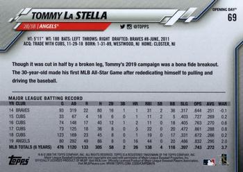 2020 Topps Opening Day #69 Tommy La Stella Back