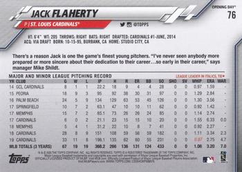 2020 Topps Opening Day #76 Jack Flaherty Back