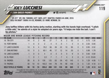 2020 Topps Opening Day #119 Joey Lucchesi Back