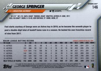 2020 Topps Opening Day #146 George Springer Back