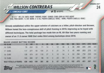 2020 Topps Opening Day #24 Willson Contreras Back