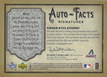 2006 Upper Deck Artifacts - Auto-Facts Signatures #AF-CJ Conor Jackson Back
