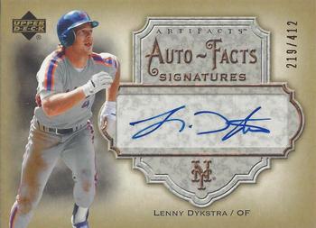 2006 Upper Deck Artifacts - Auto-Facts Signatures #AF-LD Lenny Dykstra Front