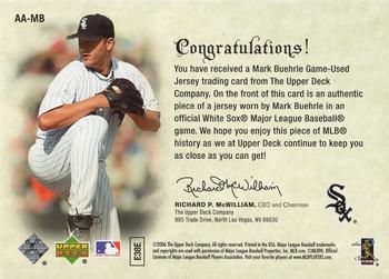 2006 Upper Deck Artifacts - Awesome Artifacts Jumbos #AA-MB Mark Buehrle Back