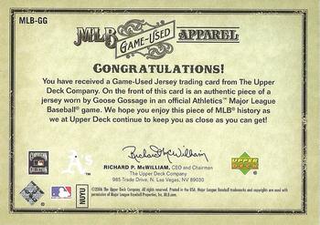 2006 Upper Deck Artifacts - MLB Game-Used Apparel #MLB-GG Rich Gossage Back