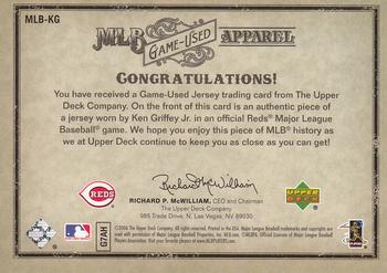 2006 Upper Deck Artifacts - MLB Game-Used Apparel #MLB-KG Ken Griffey Jr. Back