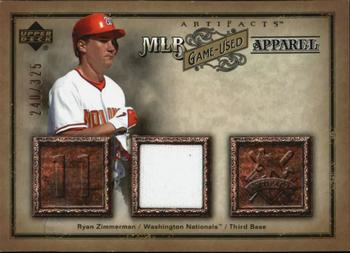 2006 Upper Deck Artifacts - MLB Game-Used Apparel #MLB-RZ Ryan Zimmerman Front