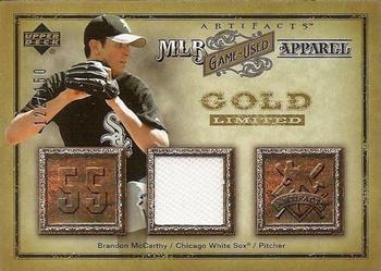 2006 Upper Deck Artifacts - MLB Game-Used Apparel Gold Limited #MLB-BM Brandon McCarthy Front