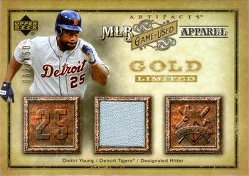 2006 Upper Deck Artifacts - MLB Game-Used Apparel Gold Limited #MLB-DY Dmitri Young Front