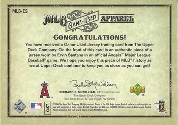 2006 Upper Deck Artifacts - MLB Game-Used Apparel Gold Limited #MLB-ES Ervin Santana Back