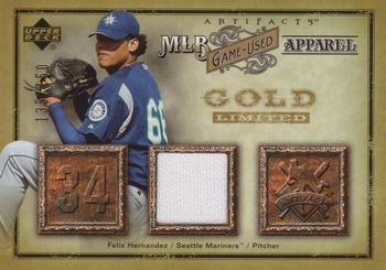 2006 Upper Deck Artifacts - MLB Game-Used Apparel Gold Limited #MLB-FH Felix Hernandez Front