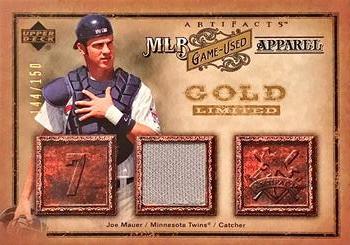 2006 Upper Deck Artifacts - MLB Game-Used Apparel Gold Limited #MLB-JM Joe Mauer Front