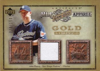 2006 Upper Deck Artifacts - MLB Game-Used Apparel Gold Limited #MLB-PE Jake Peavy Front