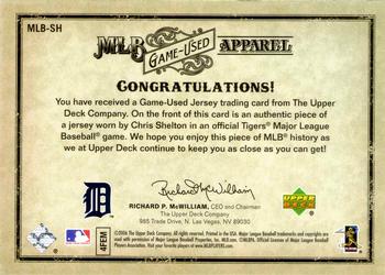 2006 Upper Deck Artifacts - MLB Game-Used Apparel Gold Limited #MLB-SH Chris Shelton Back