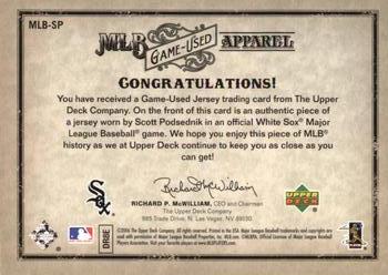 2006 Upper Deck Artifacts - MLB Game-Used Apparel Gold Limited #MLB-SP Scott Podsednik Back