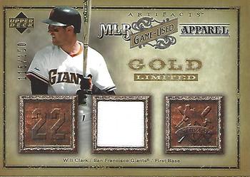 2006 Upper Deck Artifacts - MLB Game-Used Apparel Gold Limited #MLB-WC Will Clark Front