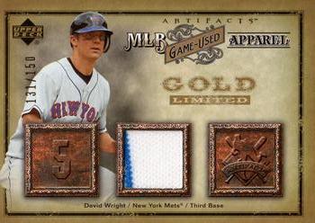 2006 Upper Deck Artifacts - MLB Game-Used Apparel Gold Limited #MLB-WR David Wright Front