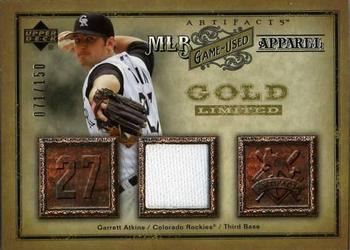 2006 Upper Deck Artifacts - MLB Game-Used Apparel Gold Limited #MLB-AT Garrett Atkins Front