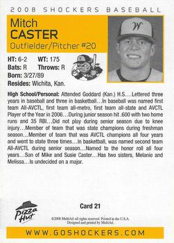2008 MultiAd Wichita State Shockers #21 Mitch Caster Back