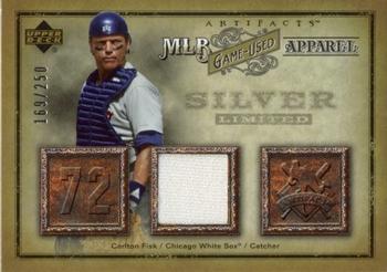 2006 Upper Deck Artifacts - MLB Game-Used Apparel Silver Limited #MLB-CF Carlton Fisk Front