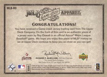 2006 Upper Deck Artifacts - MLB Game-Used Apparel Silver Limited #MLB-RO Roy Oswalt Back