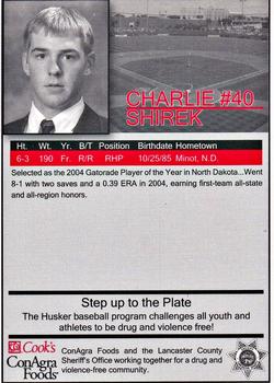 2005 Nebraska Cornhuskers #NNO Charlie Shirek Back
