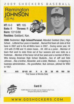 2009 MultiAd Wichita State Shockers #8 Remington Johnson Back