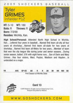 2009 MultiAd Wichita State Shockers #13 Tyler Grimes Back