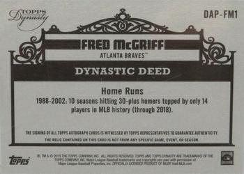 2019 Topps Dynasty - Autographed Patches #DAP-FM1 Fred McGriff Back