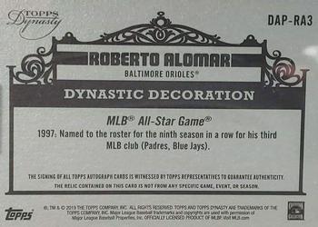 2019 Topps Dynasty - Autographed Patches Silver #DAP-RA3 Roberto Alomar Back