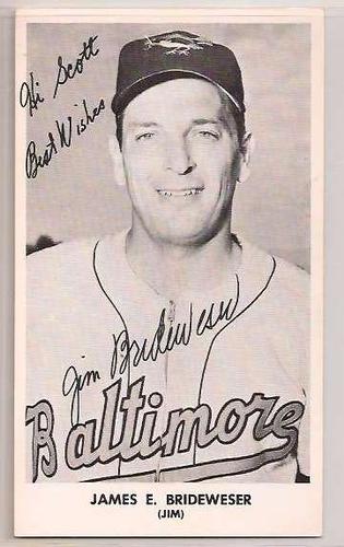 1957-59 Baltimore Orioles Photocards #NNO James E. Brideweser Front