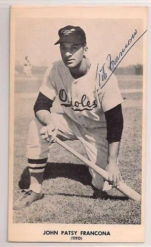 1957-59 Baltimore Orioles Photocards #NNO John Patsy Francona Front